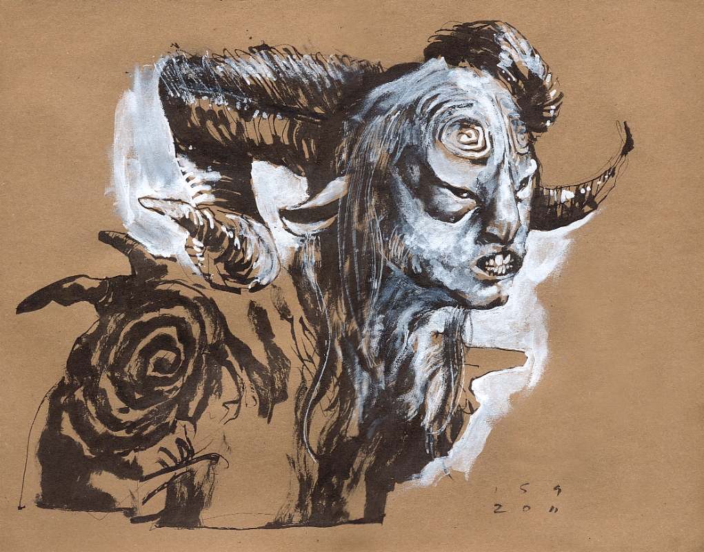 1021x800 The Faun From Pan's Labyrinth, In Sean Leslie's Commissions Comic - Jason Alexander Painting