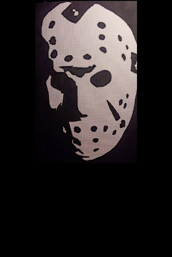 570x851 Jason Mask Hand Painted Acrylic On Canvas - Jason Mask Painting