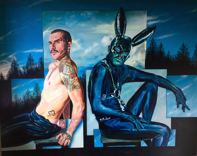 770x610 Saatchi Art Meet Me In The Woods ( Black Rabbit) Painting By - Jason Painting