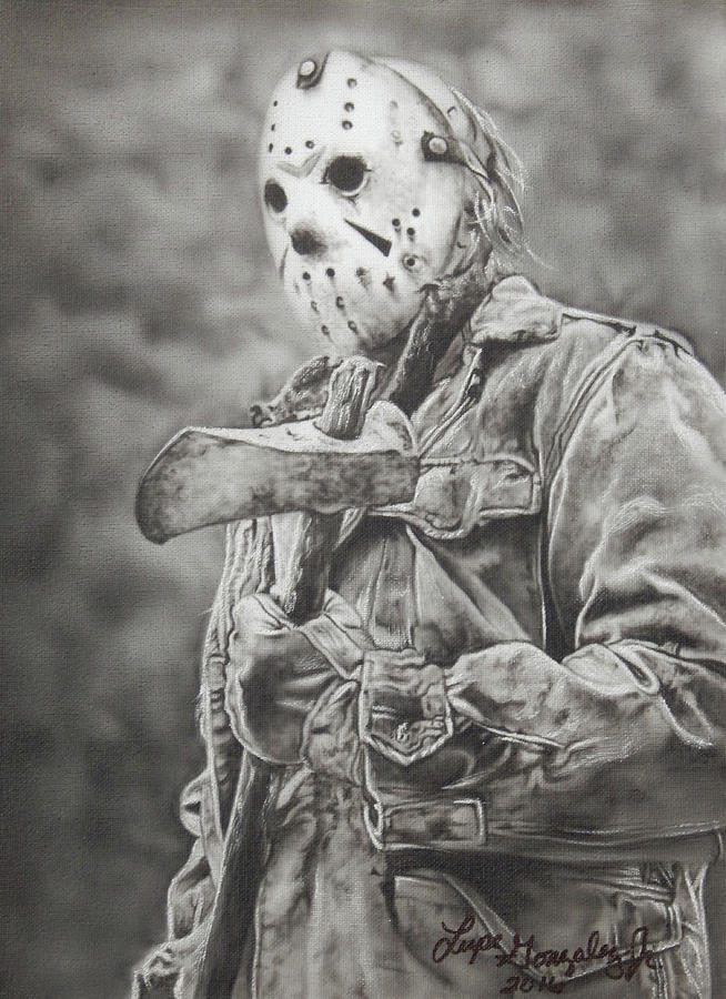 654x900 Jason Voorhees Painting By Lupe Gonzalez - Jason Voorhees Painting