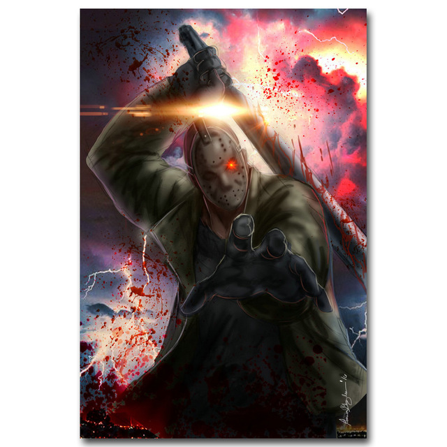 640x640 Friday The 13th Art Silk Poster Print 13x20 24x36 Inch Jason - Jason Voorhees Painting