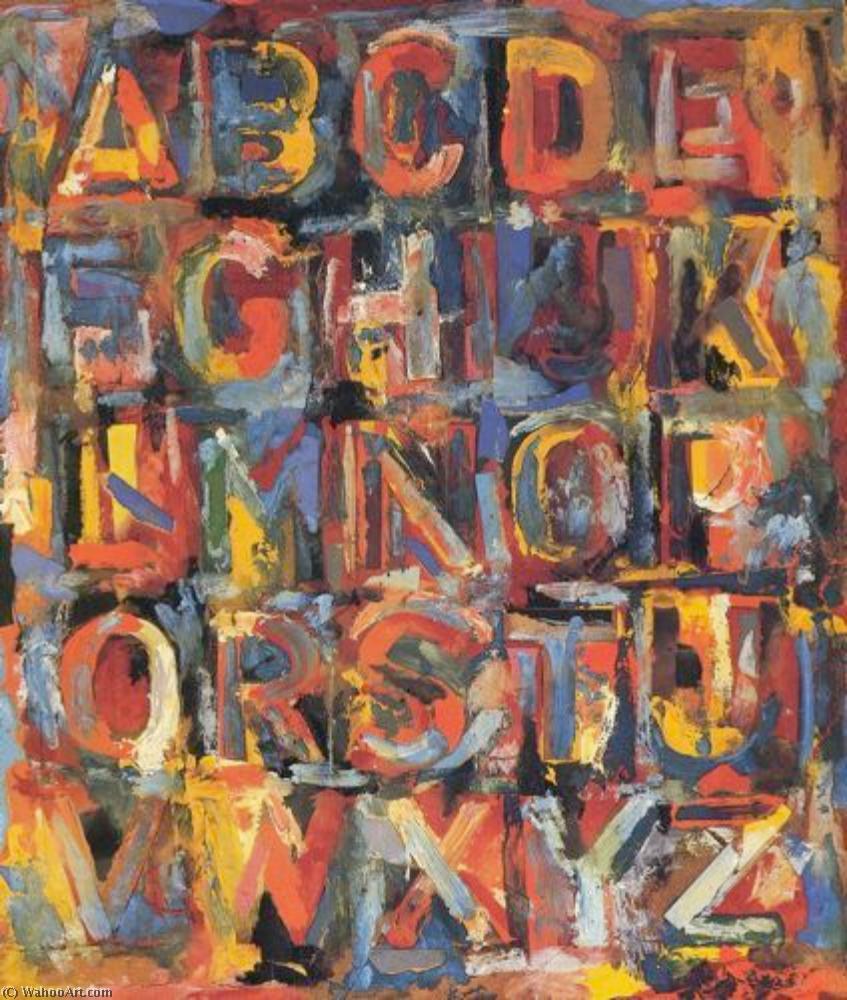 847x1000 Number And Alphabet By Jasper Johns - Jasper Painting