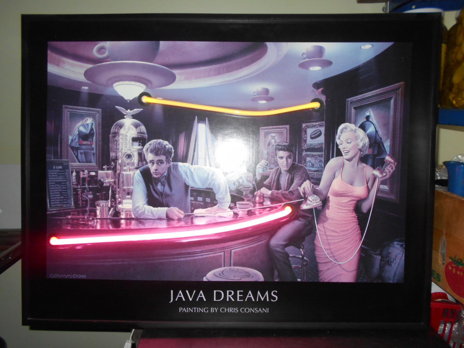 1600x1200 Java Dreams Neon Art Print By Chris Consani 1999 For Sale - Java Dreams Painting