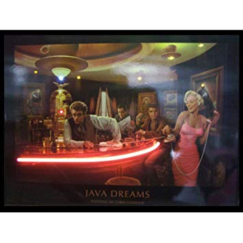 355x355 Neonetics Java Dreams Neon Led Lighted Framed Vintage - Java Dreams Painting
