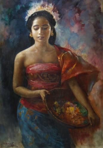 345x498 Javanese Girl - Javanese Painting