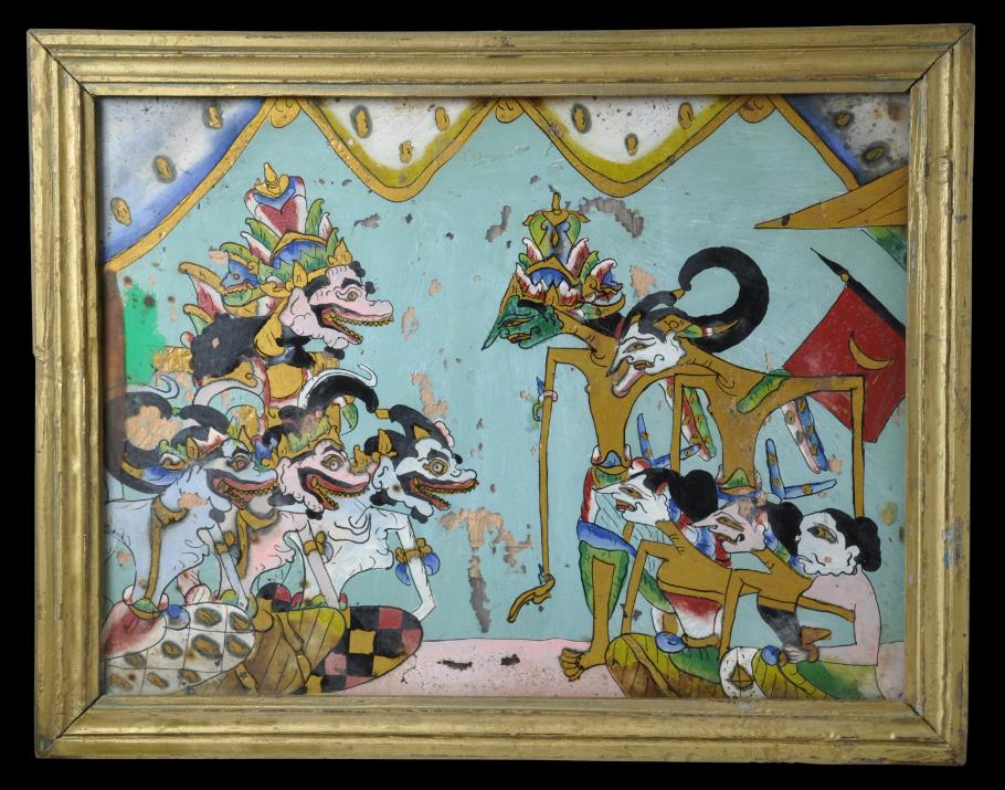 910x715 Javanese Reverse Glass Painting - Javanese Painting