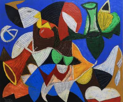 400x332 Modern Javanese Abstract Portrait Painting - Javanese Painting