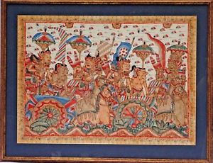 300x230 Traditional Kamasan Bali Indigenous Story Painting On Calico Hindu - Javanese Painting