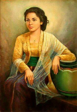 313x456 For The Wallsjavanese Lady In Kebaya Illustraties - Javanese Painting