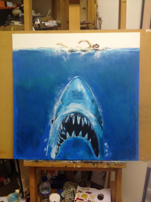 600x800 Martin Jessup Artist Jaws Painting - Jaws Painting