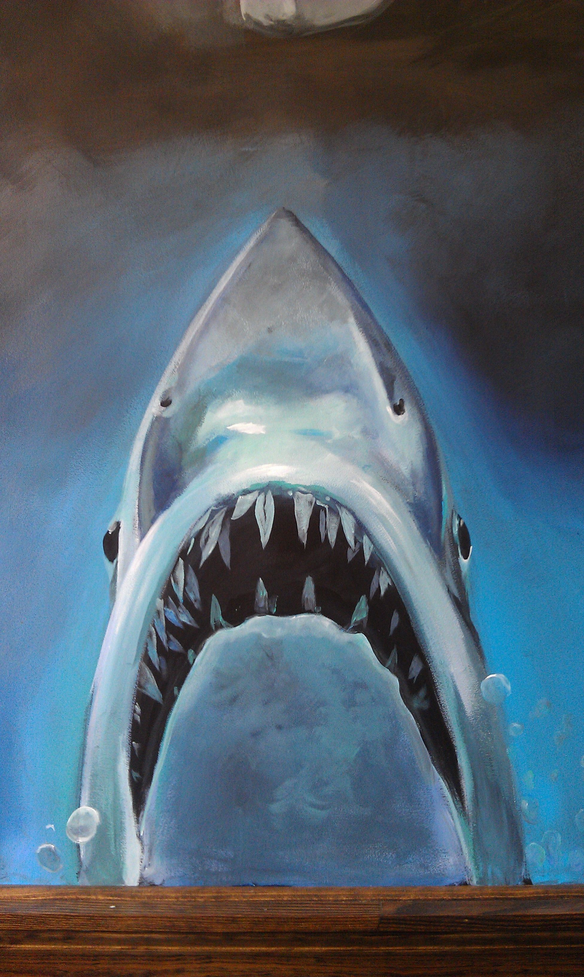 1952x3264 Sweet Jaws Painting On Wall - Jaws Painting