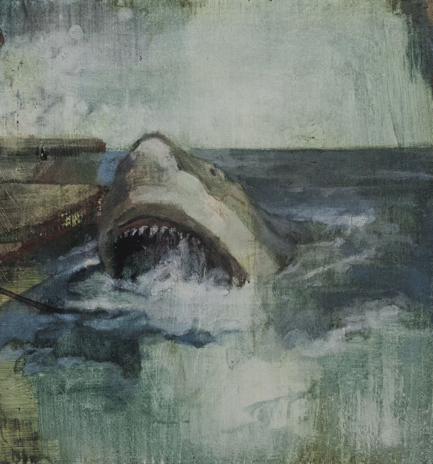 615x659 Jaws Ryan Woodring - Jaws Painting
