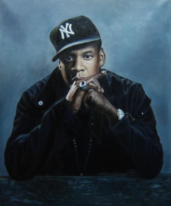 550x662 Jay Z Rapper Poster Portrait - Jay Z Painting