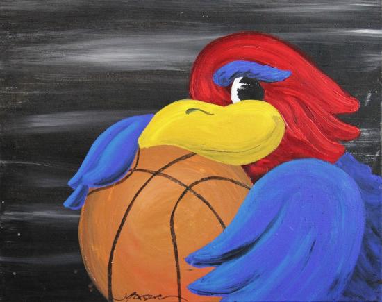 550x435 Jayhawk Basketball - Jayhawk Painting