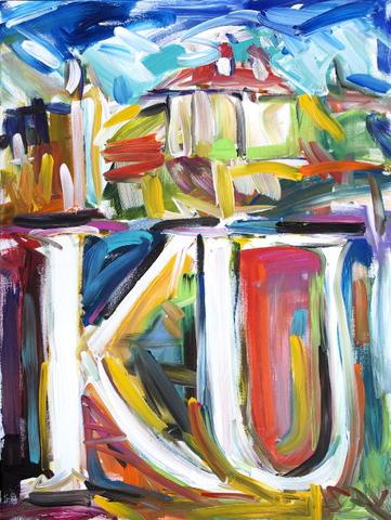 361x480 Ku And Lawrence Page 2 Savart Gallery - Jayhawk Painting