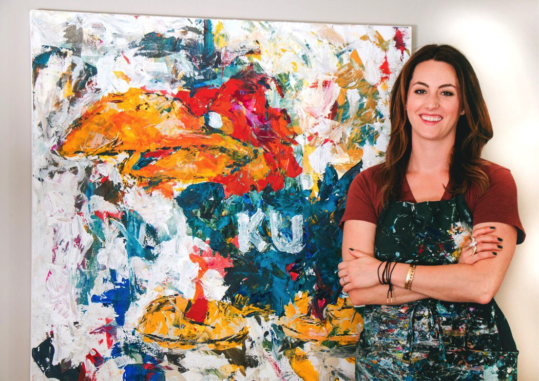 1050x742 Alumna Uses Ground Up Limestone To Paint Different Iterations - Jayhawk Painting