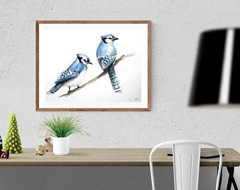 340x270 Bluejay Painting Etsy - Jays Painting