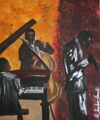 333x400 Pastime Jazz Band Painting - Jazz Band Painting