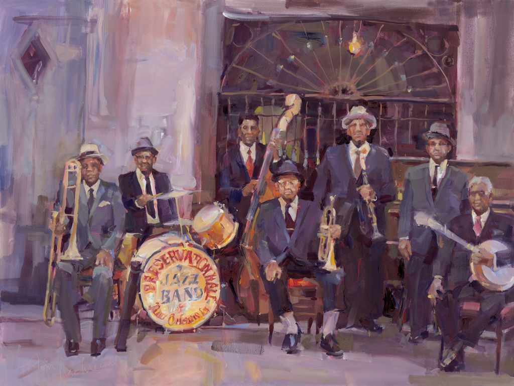 1024x769 Tom Nachreiner Preservation Jazz Band Paintings - Jazz Band Painting
