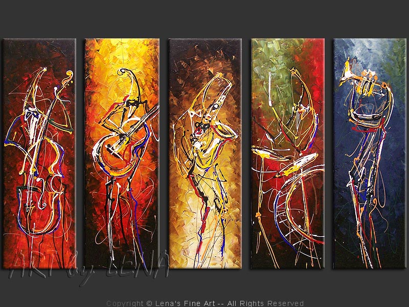 800x600 Emmons Avenue Jazz Band Art By Lena - Jazz Band Painting