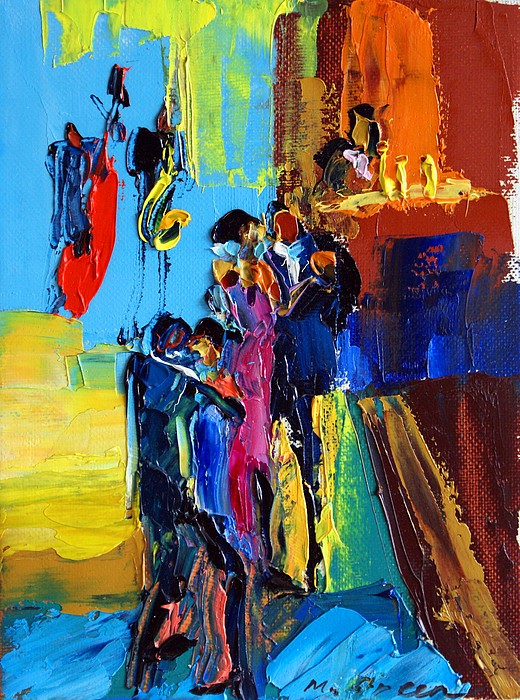 520x700 Jazz Club Painting By Maya Green - Jazz Club Painting