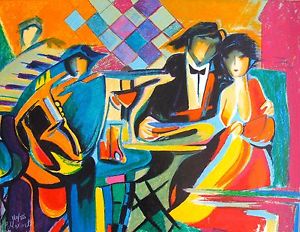 300x232 Philip Maxwell Jazz Club Hand Signed Limited Edition Art Serigraph - Jazz Club Painting