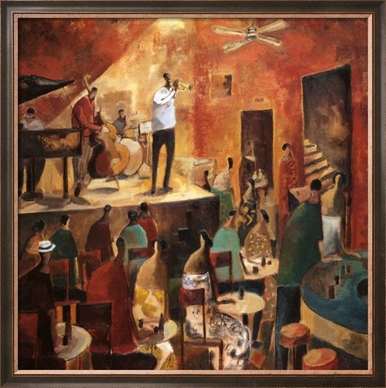 795x800 Red Jazz - Jazz Club Painting