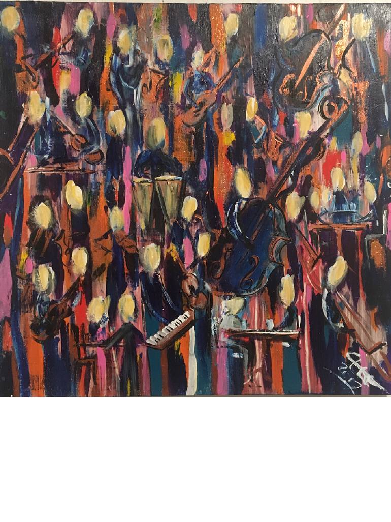 770x1027 Saatchi Art Jazz Club 2 Painting By Cindy Lee Loranger - Jazz Club Painting