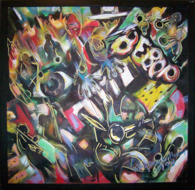 640x624 Billy Dee Williams, Jazz Club, Oil Painting - Jazz Club Painting