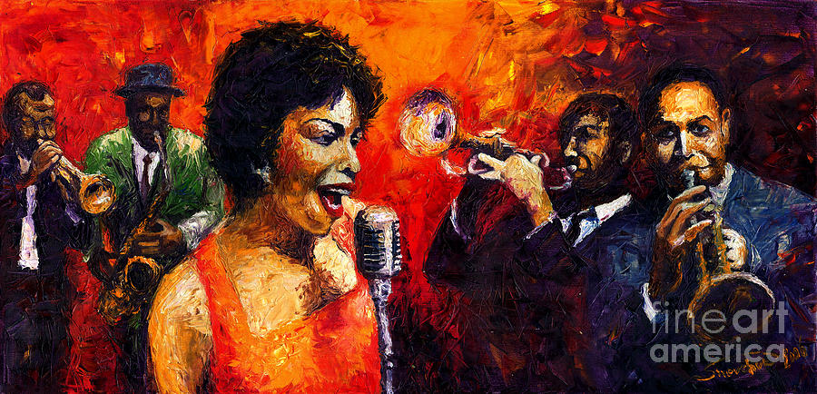 900x434 Jazz Song Painting By Yuriy Shevchuk - Jazz Painting
