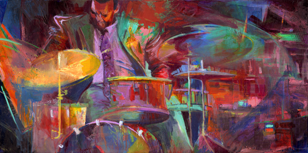 600x298 Colorful Jazz Paintings Ann Delorge - Jazz Painting