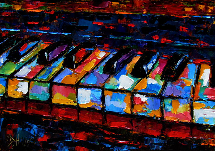 713x504 Debra Hurd Original Paintings And Jazz Art Abstract Piano Art - Jazz Painting