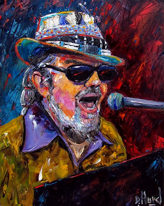576x720 Dr. John Oil Blues Painting Art Jazz Paintings Piano By Debra Hurd - Jazz Painting
