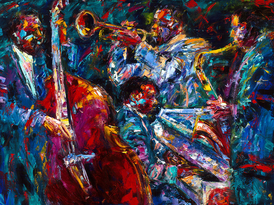 900x674 Hot Jazz Painting By Debra Hurd - Jazz Painting