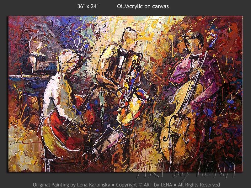 800x600 Old Time Jazz Jazz, Paintings And Artwork - Jazz Painting Artists