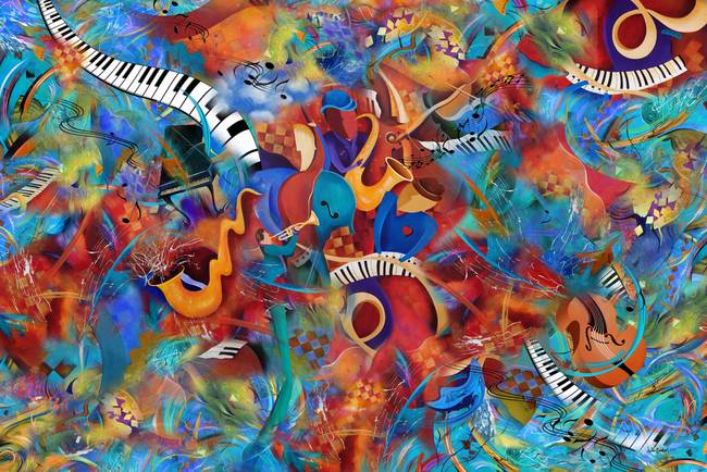 650x434 Stunning Jazz Mixed Media Artwork For Sale On Fine Art Prints - Jazz Painting Artists