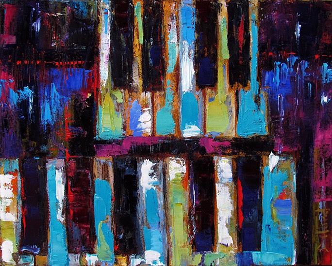 684x549 Abstract Piano Jazz Art Painting By Debra Hurd By Artist Debra - Jazz Piano Painting