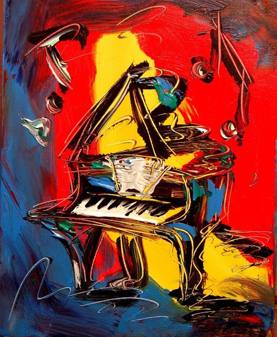 570x694 Jazz Piano Painting For Sale - Jazz Piano Painting