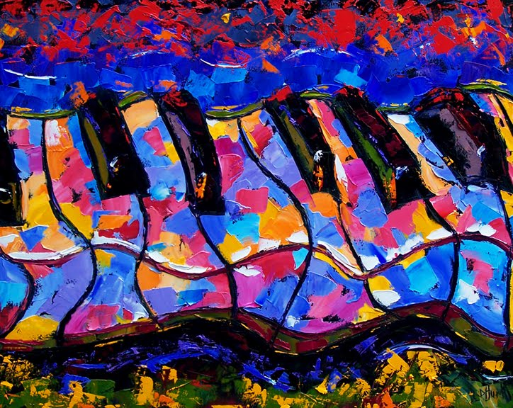 724x576 Debra Hurd Original Paintings And Jazz Art Abstract Piano Art - Jazz Piano Painting