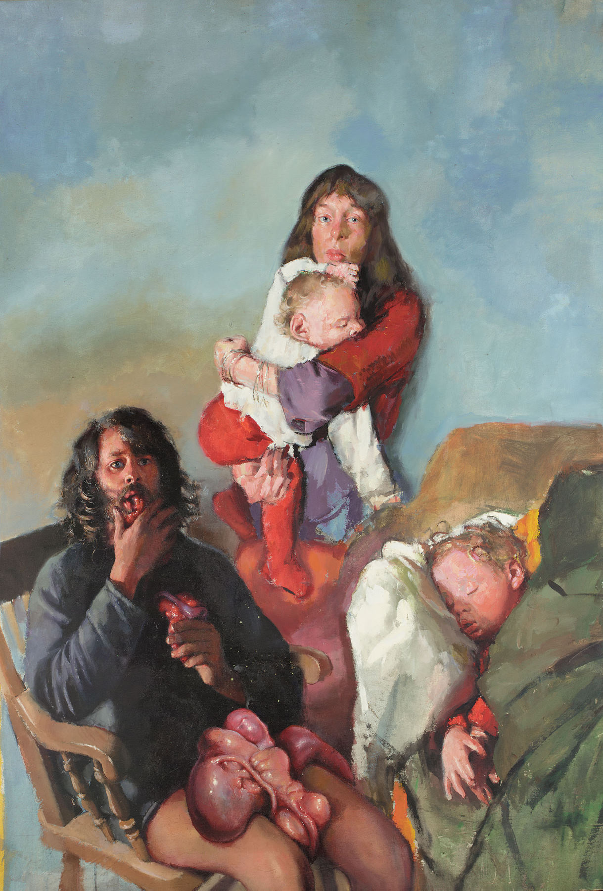 1219x1800 Man Eating His Heart And Entrails. Robert Lenkiewicz Paintings - Jealousy Painting