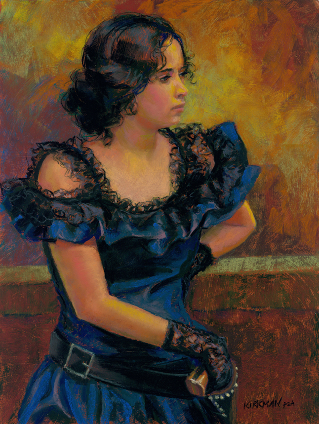 646x859 Rita Kirkman's Daily Paintings Jealousy In Black Pastel 12x9 - Jealousy Painting