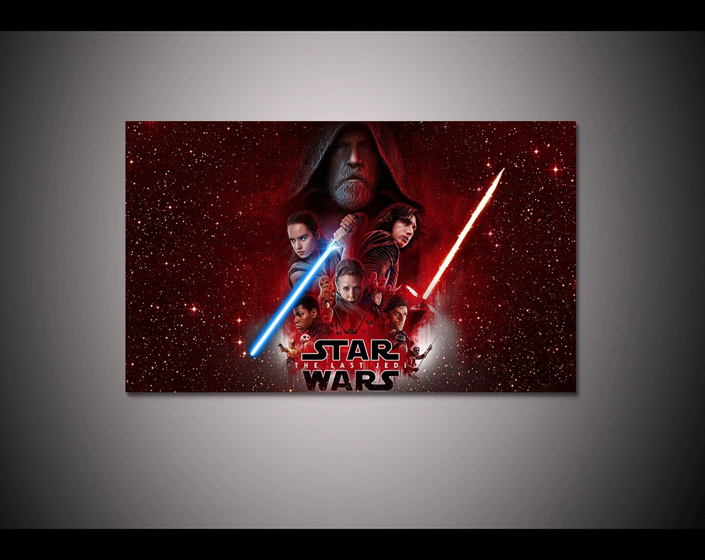 1000x795 Movie Poster 1 Piece Hd Printed Canvas Painting Star Wars The Last - Jedi Painting