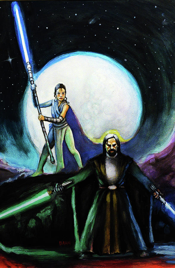 589x900 The Last Jedi Painting By Chris Bahn - Jedi Painting