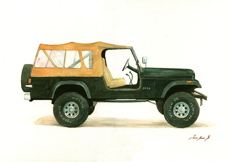 900x634 Jeep Cj8 Painting By Juan Bosco - Jeep Painting