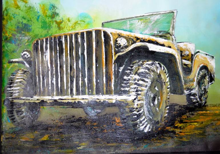 770x539 Saatchi Art Jeep Painting By Lavi Picu - Jeep Painting