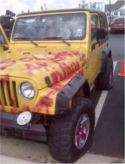 400x526 Soldiers Vandalized Jeep - Jeep Painting