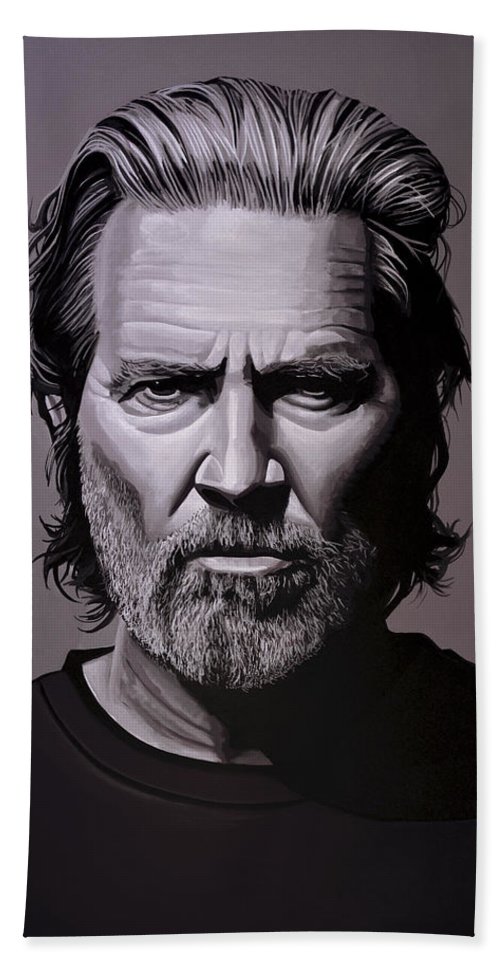 500x967 Jeff Bridges Painting Hand Towel For Sale By Paul Meijering - Jeff Bridges Painting