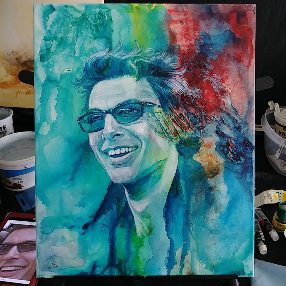 1000x1000 Drawdaily - Jeff Goldblum Painting