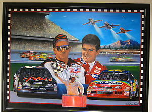 300x222 Framed Born To Fly Dale Earnhardt And Jeff Gordon Nascar Original - Jeff Gordon Painting