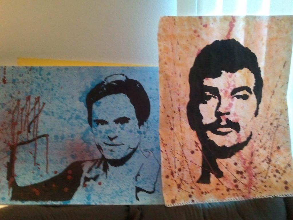 1024x768 Stencil Portraits Ted Bundy Amp Jeffrey Dahmer Watercolor, - Jeffrey Dahmer Painting